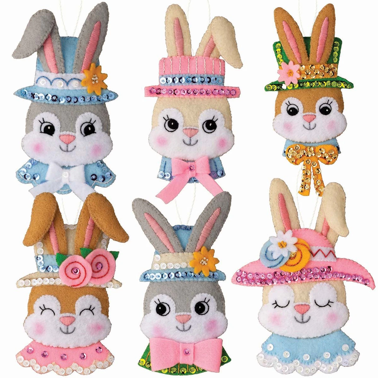 Bucilla Easter Bonnet Parade Felt & Sequin Kit 1 Bucilla Easter Bonnet Parade Felt & Sequin Kit