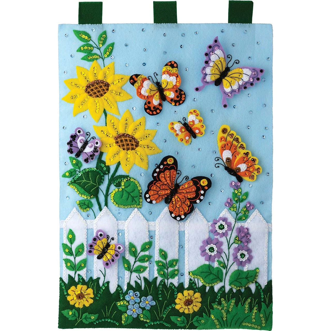 Bucilla Butterfly Garden Banner Felt & Sequin Kit 1 Bucilla Butterfly Garden Banner Felt & Sequin Kit