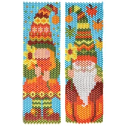 Herrschners Pumpkin & Sunflower Gnome, Set Of 2 Pony Bead Kit