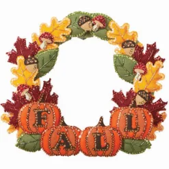 Herrschners The Colors Of Fall Wreath Felt & Sequin Kit