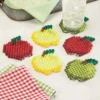 Herrschners Colorful Apples Coasters Pony Bead Kit