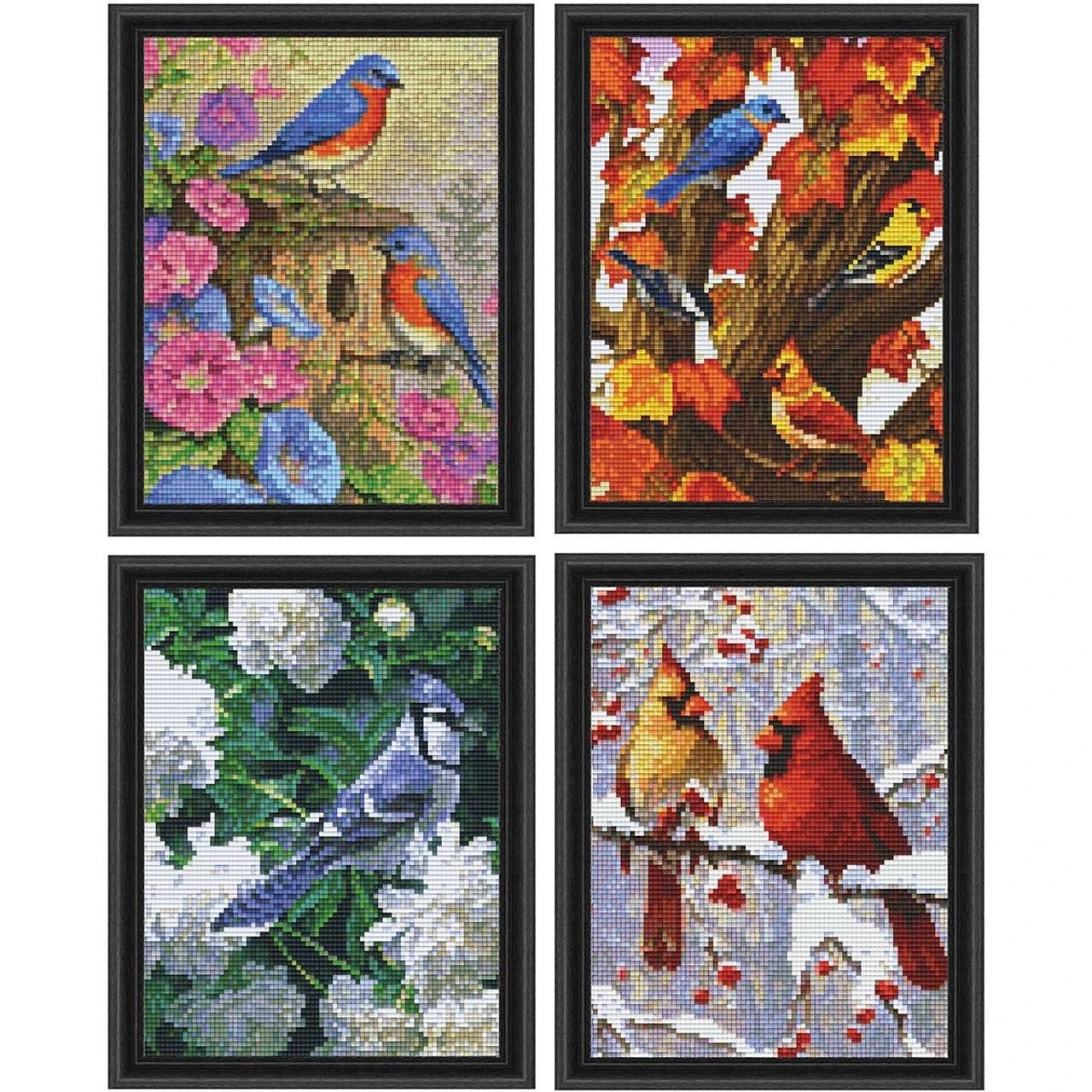 Seasonal Birds Mosaic Kits, Set Of 4 Mosaic Art Kit 1 Seasonal Birds Mosaic Kits, Set Of 4 Mosaic Art Kit