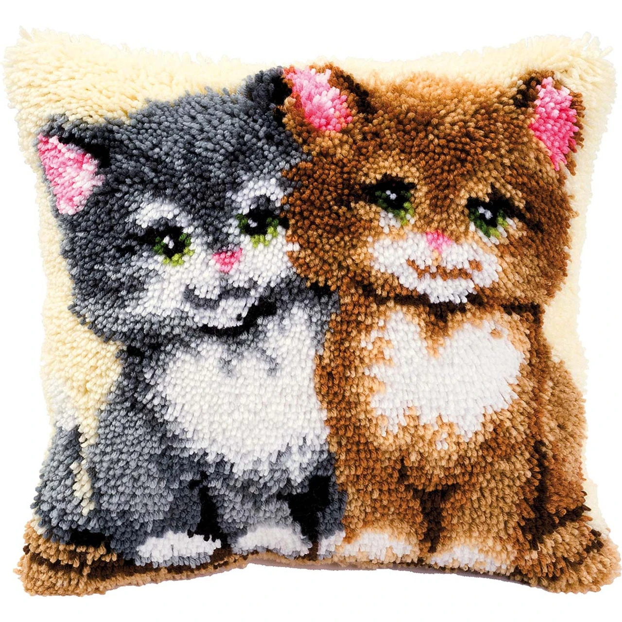Vervaco Cats Pillow Cover Latch Hook Kit 1 Vervaco Cats Pillow Cover Latch Hook Kit