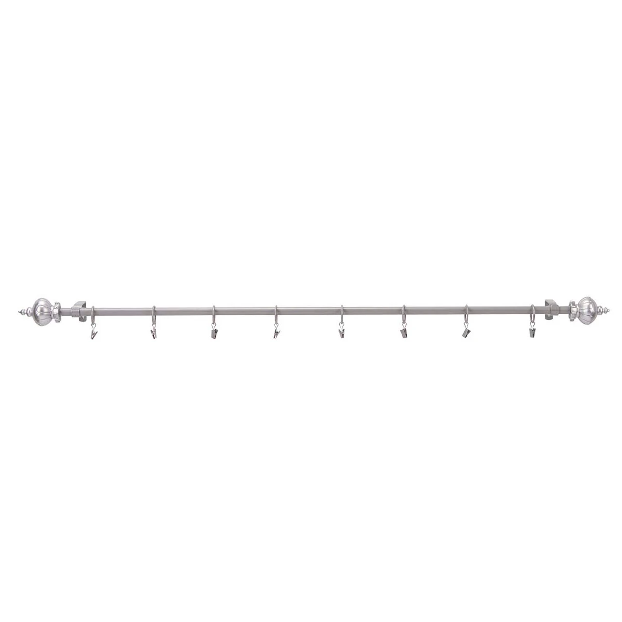 Herrschners Silver Finial Rod With Clips Hanger 1 Herrschners Silver Finial Rod With Clips Hanger