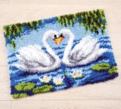 Vervaco Two Swans Latch Hook Kit