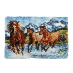 Herrschners Wild Mustangs Latch Hook Kit