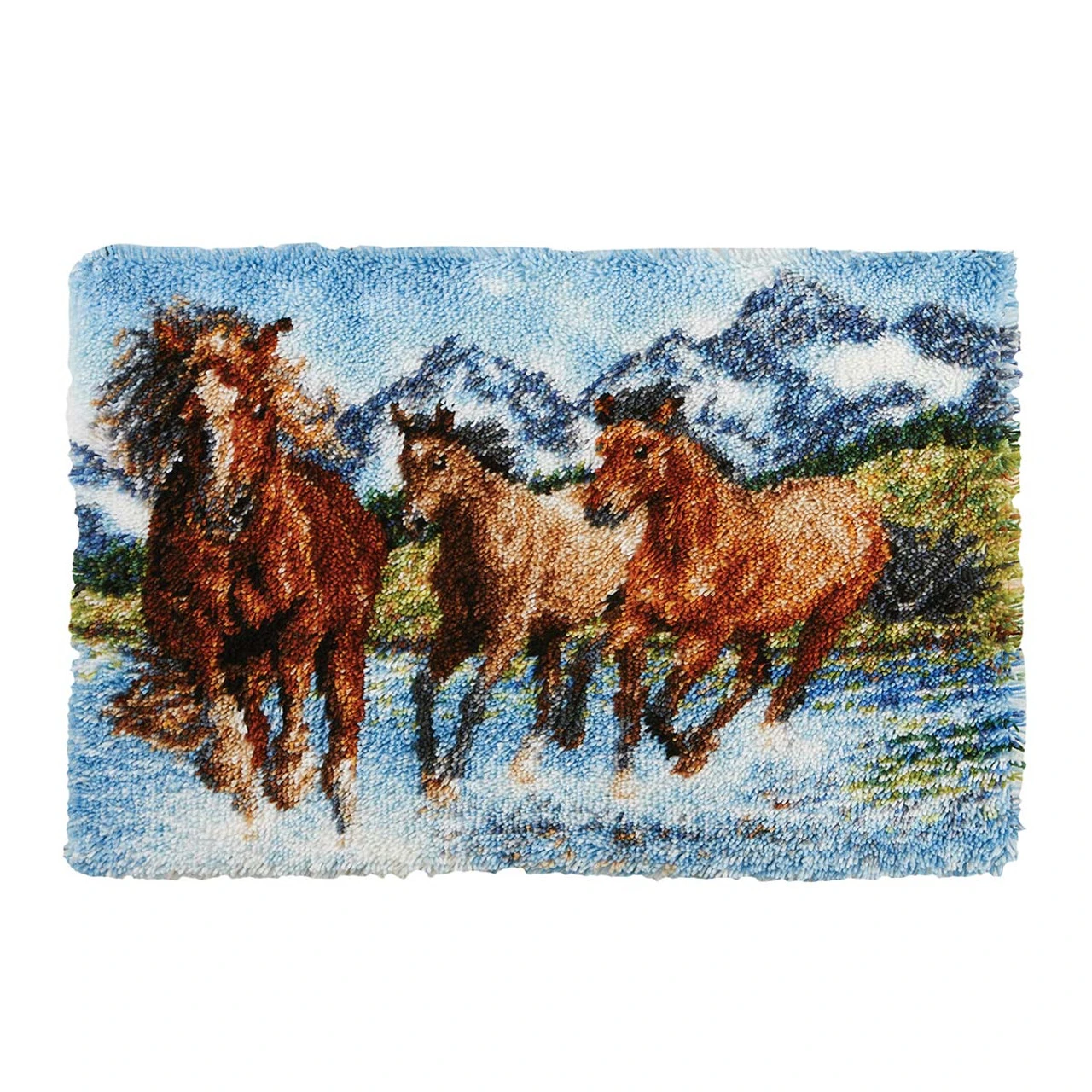 Herrschners Wild Mustangs Latch Hook Kit 1 Herrschners Wild Mustangs Latch Hook Kit