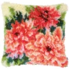 Vervaco Pink Dahlias Pillow Cover Latch Hook Kit