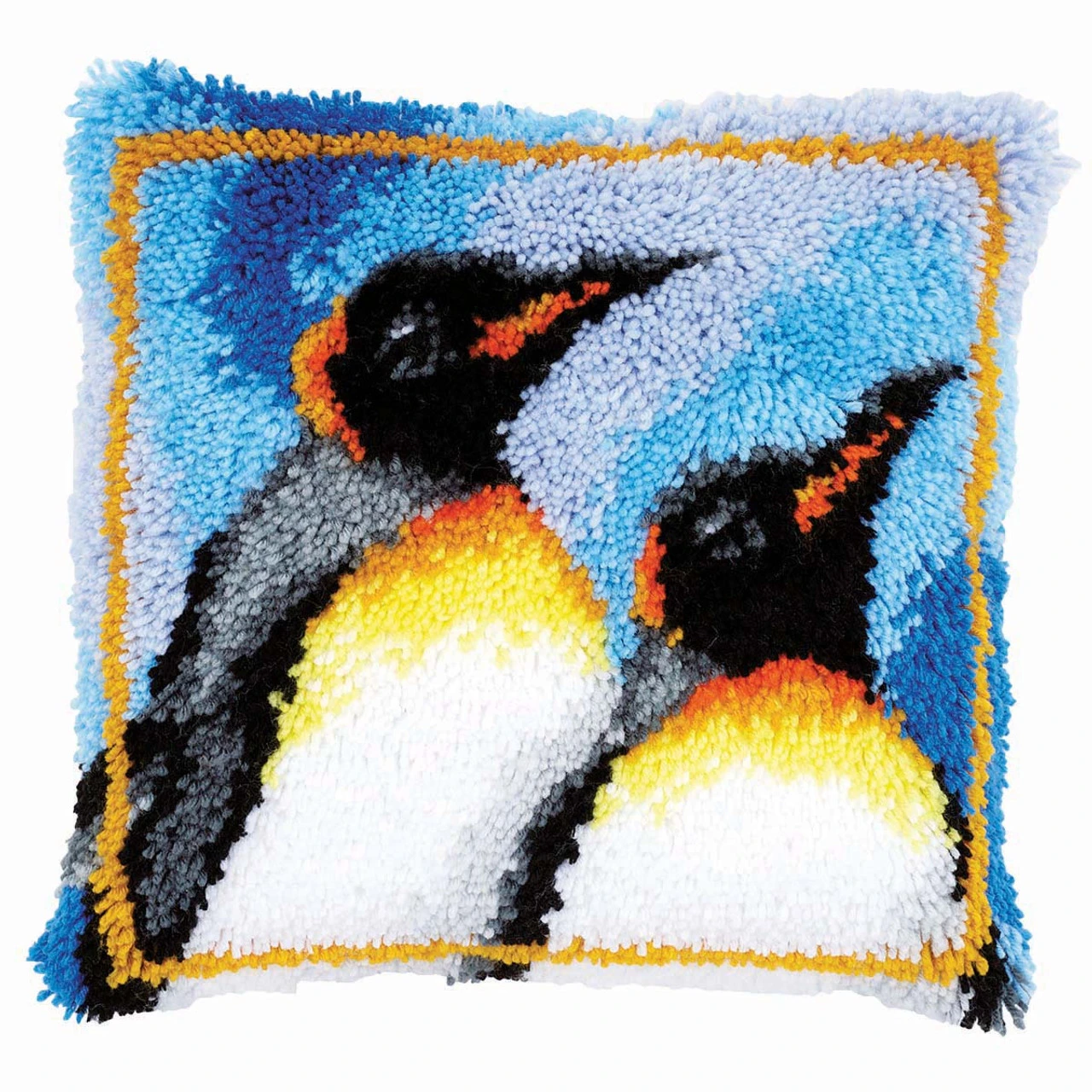 Vervaco King Penguins Pillow Cover Latch Hook Kit 1 Vervaco King Penguins Pillow Cover Latch Hook Kit
