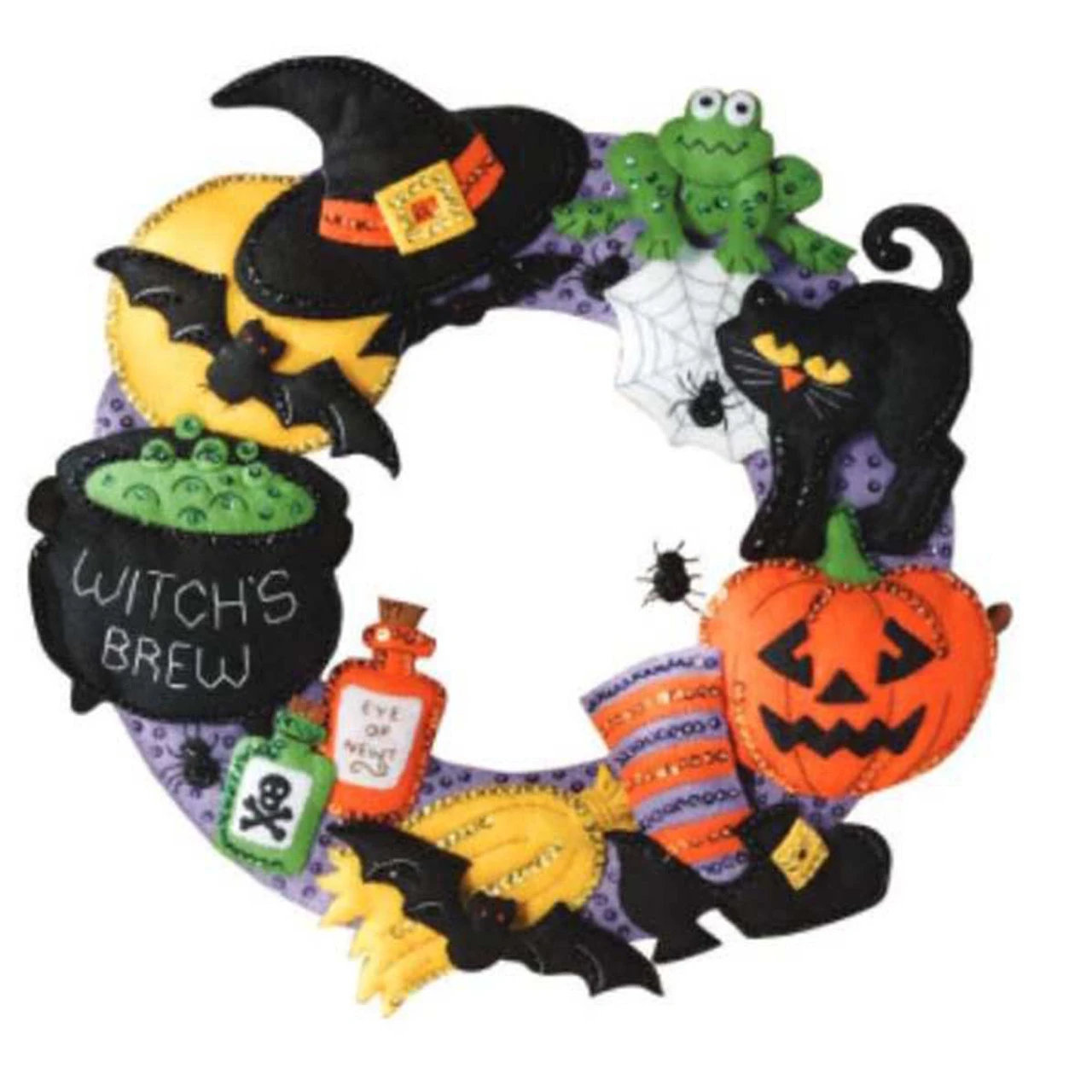 Bucilla A Witch's Brew Wreath Felt & Sequin Kit 1 Bucilla A Witch's Brew Wreath Felt & Sequin Kit