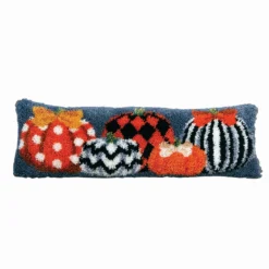 Herrschners Geometric Pumpkins Bench Pillow Latch Hook Kit