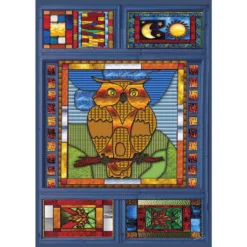 JaCaRou Stained Glass Owl Jigsaw Puzzle