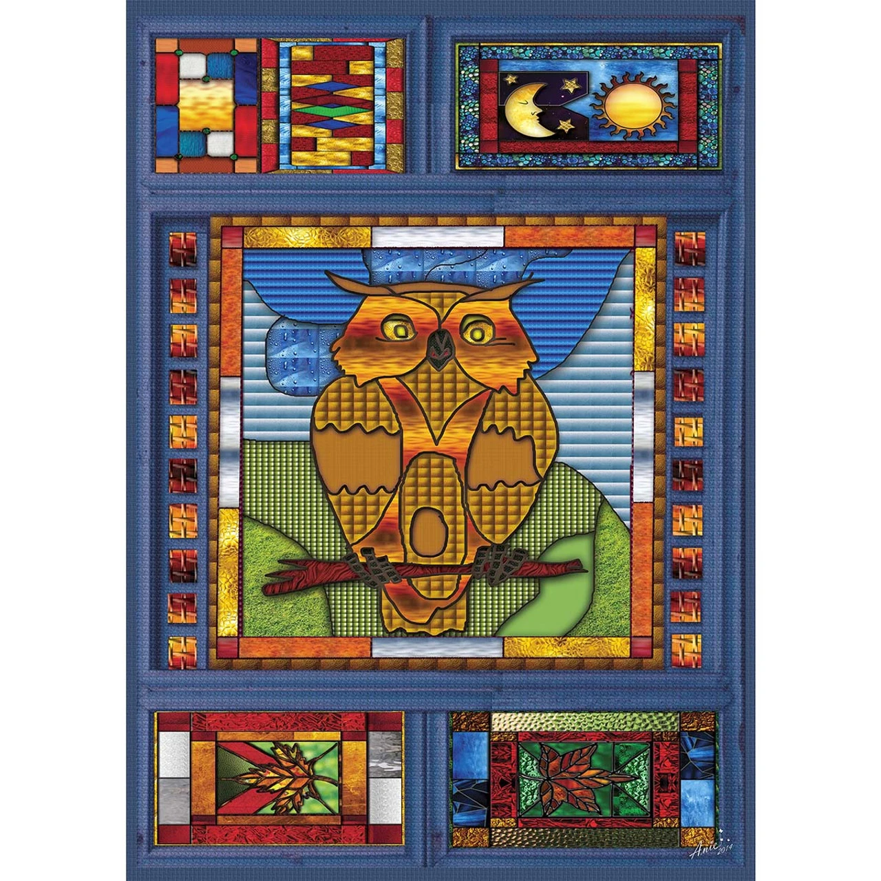 JaCaRou Stained Glass Owl Jigsaw Puzzle 1 JaCaRou Stained Glass Owl Jigsaw Puzzle