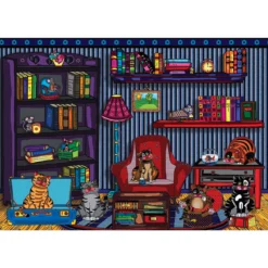 JaCaRou Cat's Book Club Jigsaw Puzzle