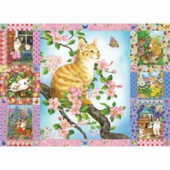 Cobble Hill Blossoms & Kittens Quilt Jigsaw Puzzle