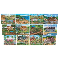 Masterpieces Puzzle Co Folk Art 12pk Puzzle Collection Jigsaw Puzzle