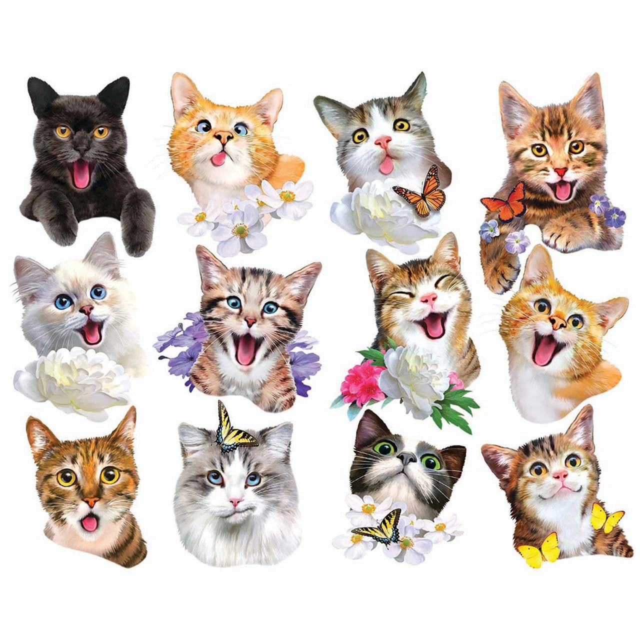 Rose Art Cat Selfies Mini-Shaped Jigsaw Puzzle 1 Rose Art Cat Selfies Mini-Shaped Jigsaw Puzzle
