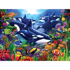 Rose Art Orcas Ocean Jigsaw Puzzle