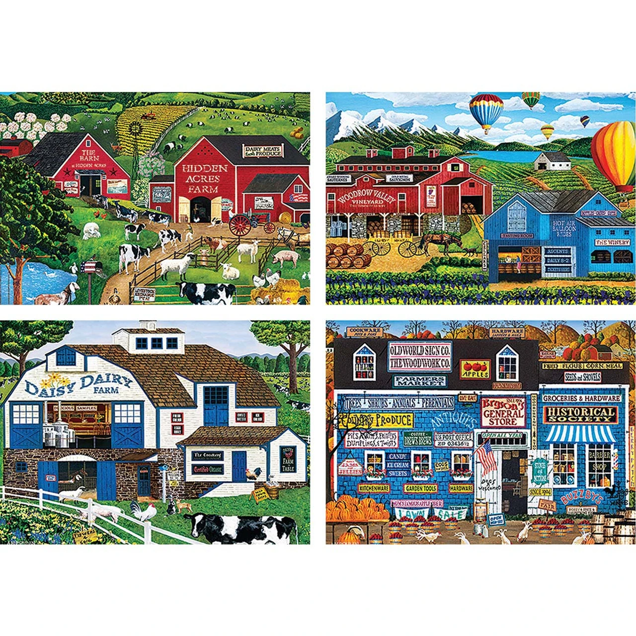 Masterpieces Puzzle Co A.M. Poulin 4 Pack Jigsaw Puzzle 1 Masterpieces Puzzle Co A.M. Poulin 4 Pack Jigsaw Puzzle