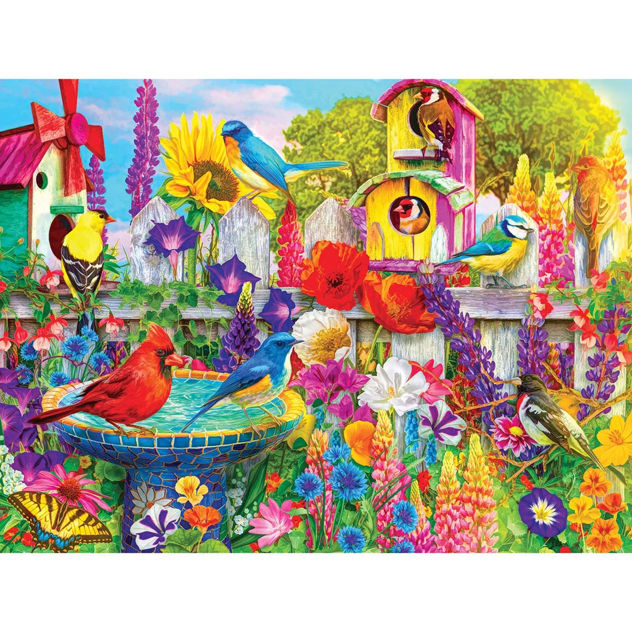 Rose Art Bird Bath Garden Jigsaw Puzzle 1 Rose Art Bird Bath Garden Jigsaw Puzzle