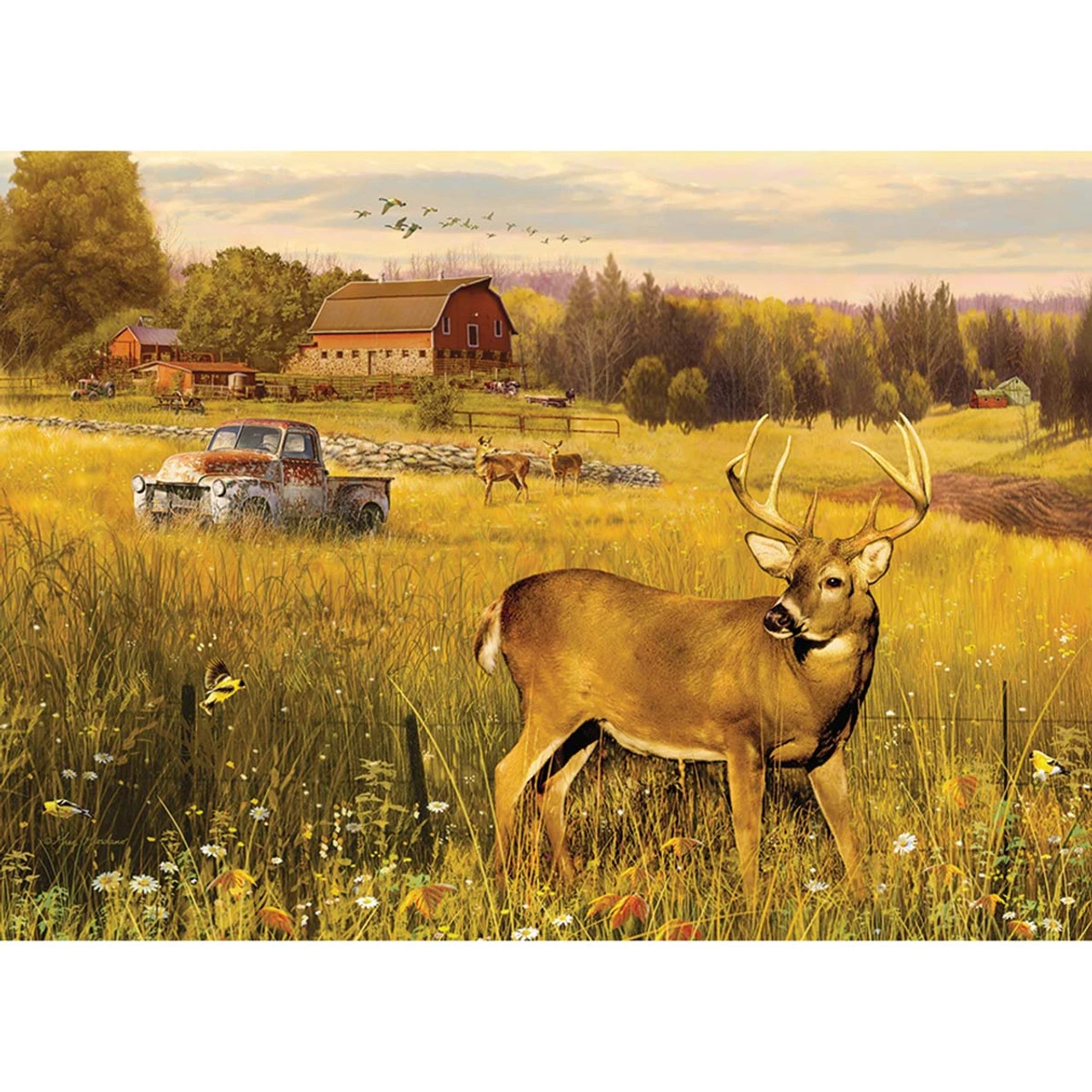 Cobble Hill Deer Field Jigsaw Puzzle 1 Cobble Hill Deer Field Jigsaw Puzzle