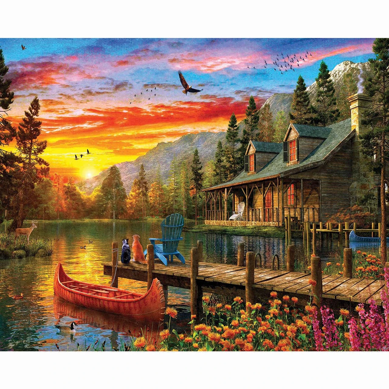 Springbok Cabin Evening Sunset Jigsaw Puzzle 1 Springbok Cabin Evening Sunset Jigsaw Puzzle