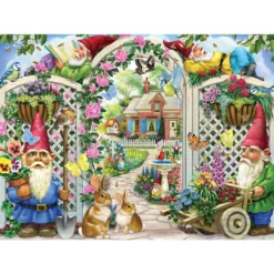 Vermont Christmas Company Springing Up Gnomes Jigsaw Puzzle