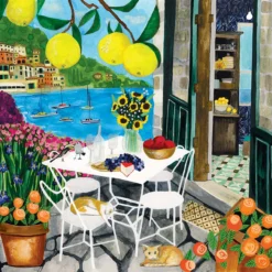 Eeboo Cats In Positano Jigsaw Puzzle