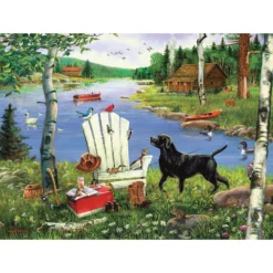 Karmin International Black Lab & Adirondack Jigsaw Puzzle