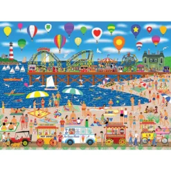 Rose Art Balloons Over The Beach Jigsaw Puzzle