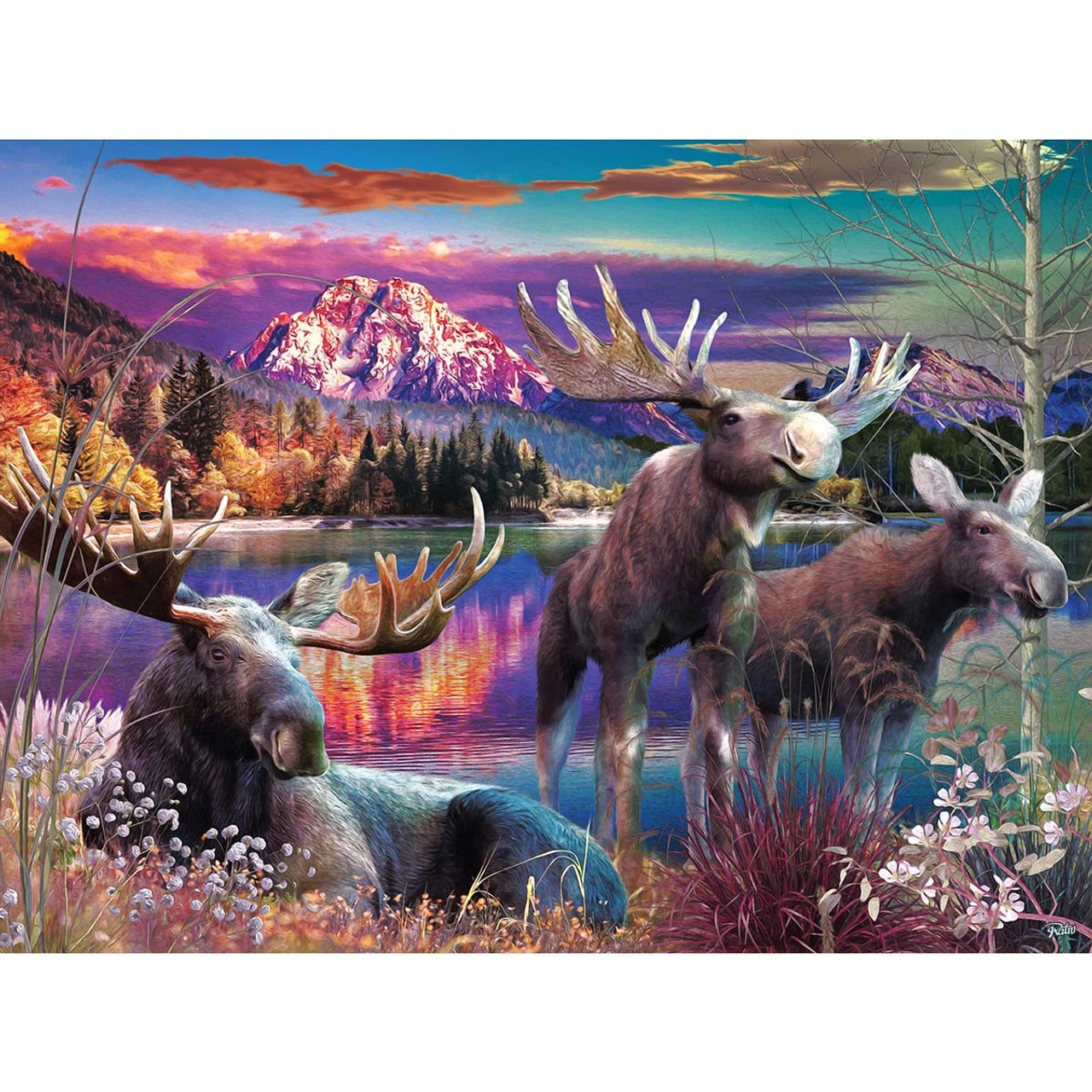 SunsOut Sunset Pond Jigsaw Puzzle 1 SunsOut Sunset Pond Jigsaw Puzzle