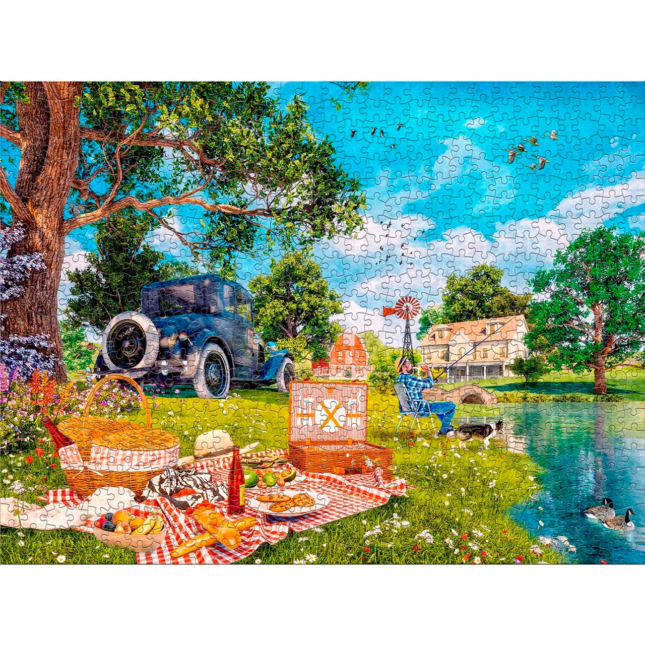 Ceaco Country Picnic Jigsaw Puzzle 1 Ceaco Country Picnic Jigsaw Puzzle