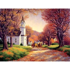SunsOut Road By The Church Jigsaw Puzzle