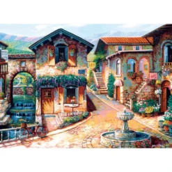 Cobble Hill Fountain On The Square Jigsaw Puzzle