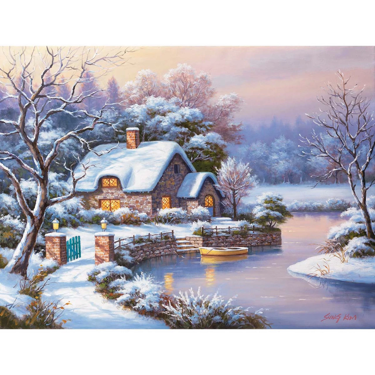 SunsOut Frosty Winter Evening Jigsaw Puzzle 1 SunsOut Frosty Winter Evening Jigsaw Puzzle