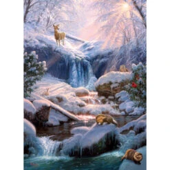 Cobble Hill Mystic Falls In Winter Jigsaw Puzzle