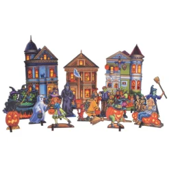 Dowdle Folk Art Trick Or Treat Figurine Set 3D Puzzle