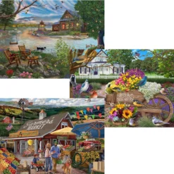 The Jigsaw Puzzle Factory Great Vacation Spot, Set Of 3 Jigsaw Puzzle