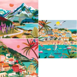 Karmin International Amalfi Sunset, Mount Cook & St. Ives, Set Of 3 Jigsaw Puzzle