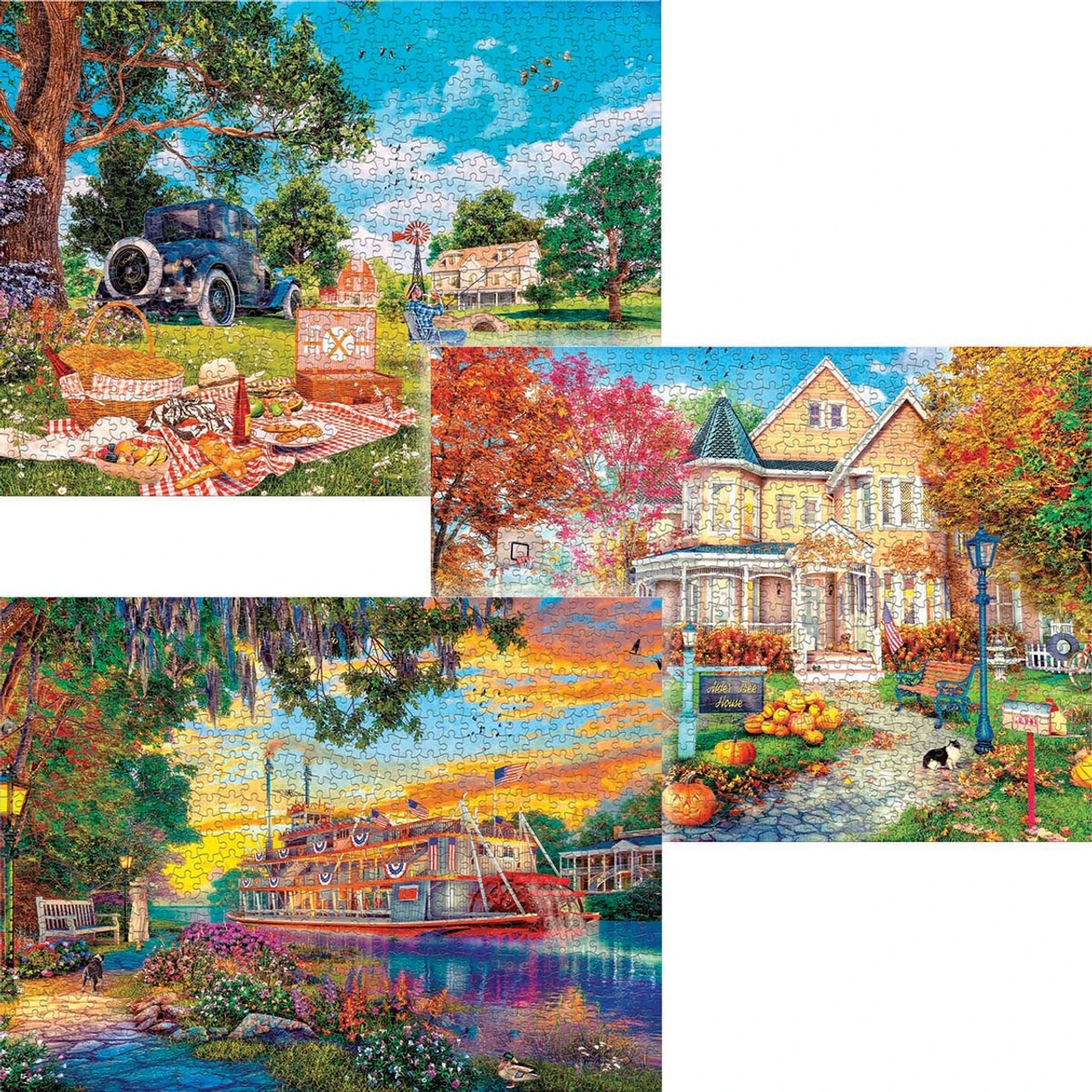 Ceaco Cruise, Townhouse & Country Picnic, Set Of 3 Jigsaw Puzzle 1 Ceaco Cruise, Townhouse & Country Picnic, Set Of 3 Jigsaw Puzzle