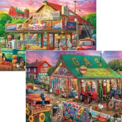 Buffalo Games Country Store & Antique Market, Set Of 2 Jigsaw Puzzle
