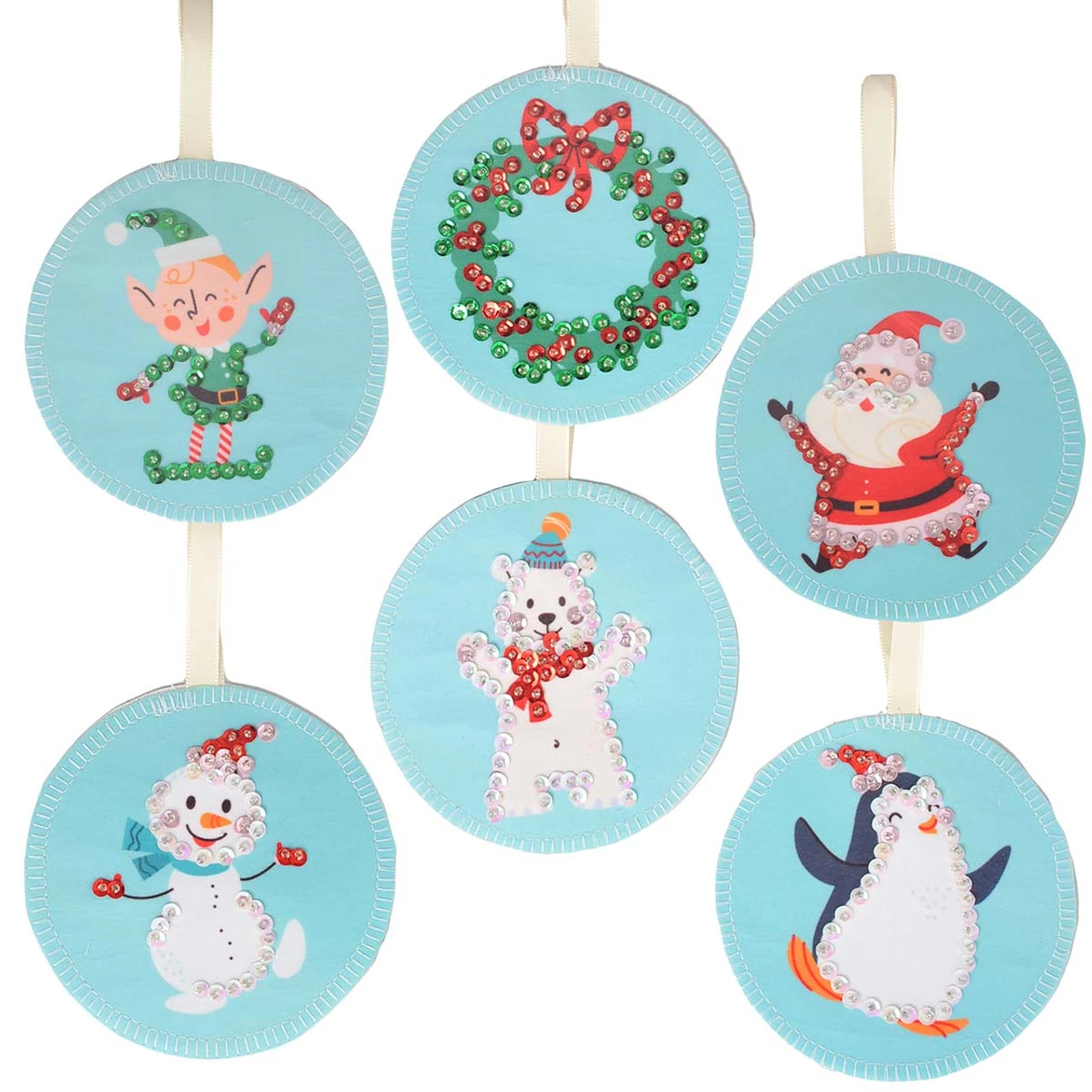 Herrschners Cute Santa Felt & Sequin Kit 1 Herrschners Cute Santa Felt & Sequin Kit