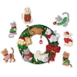 Bucilla Housecats & Cats In Ugly Sweaters, Set Of 2 Felt & Sequin Kit
