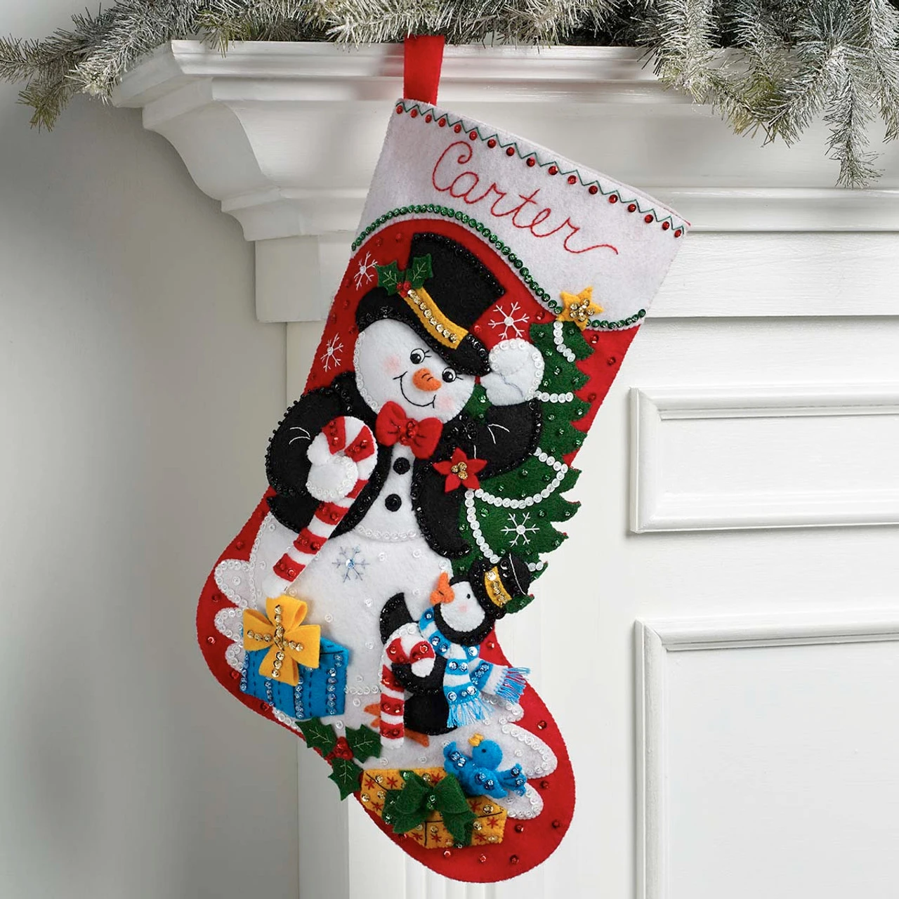 Bucilla Dapper Snowman Stocking Kit 2 Bucilla Dapper Snowman Stocking Kit - Image 2