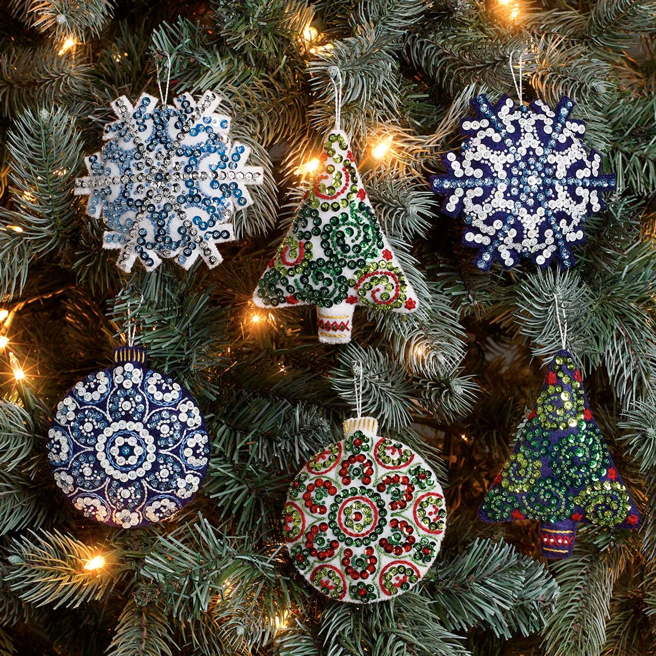 Bucilla Mandala Christmas Felt & Sequin Kit 2 Bucilla Mandala Christmas Felt & Sequin Kit - Image 2