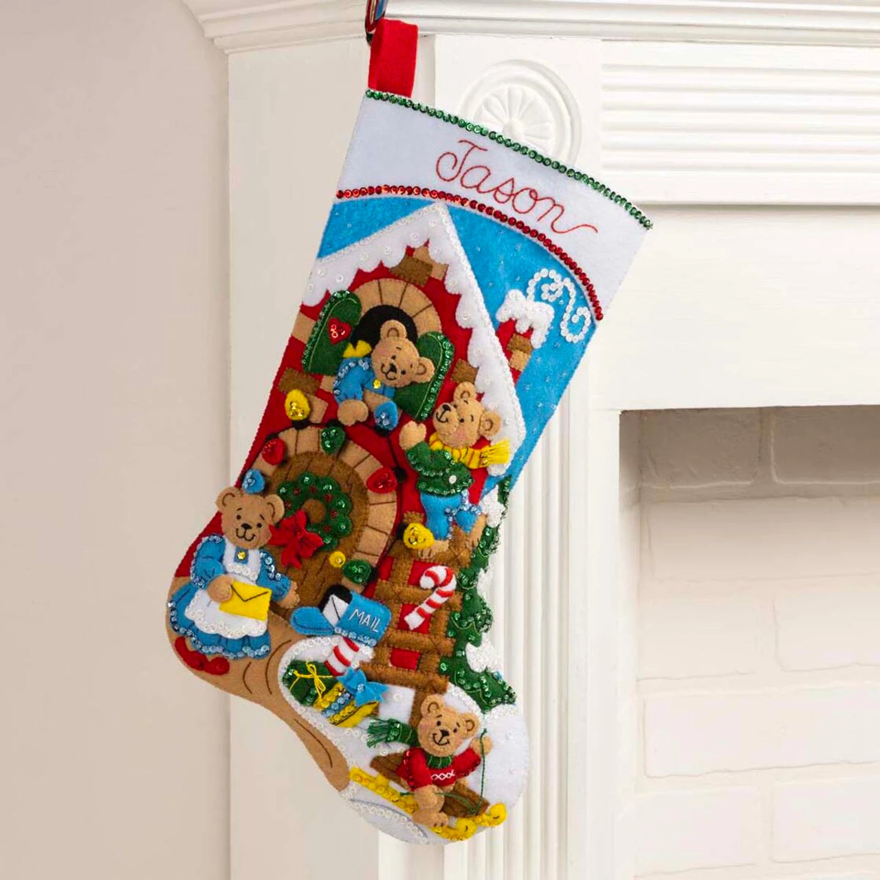 Bucilla A Beary Merry Christmas Stocking Kit 2 Bucilla A Beary Merry Christmas Stocking Kit - Image 2