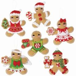 Bucilla Dressed Up Gingerbread Felt & Sequin Kit