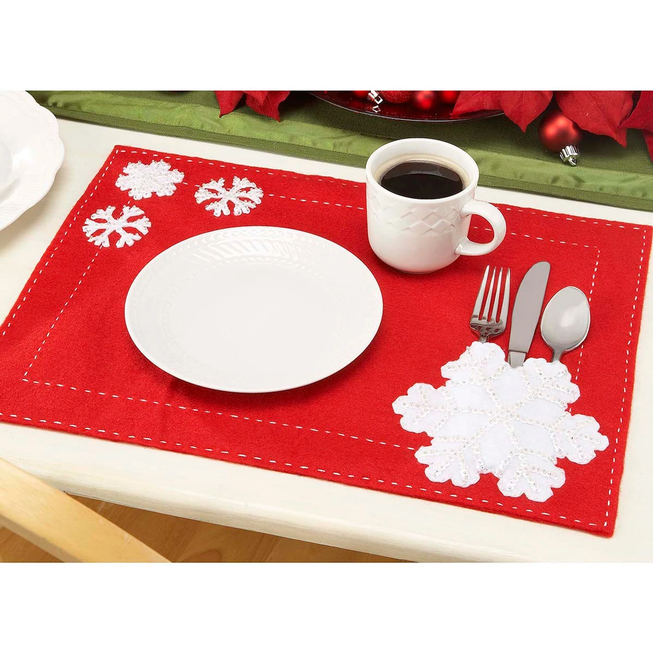 Felt Street Flurries Place Mats Felt & Sequin Kit 1 Felt Street Flurries Place Mats Felt & Sequin Kit