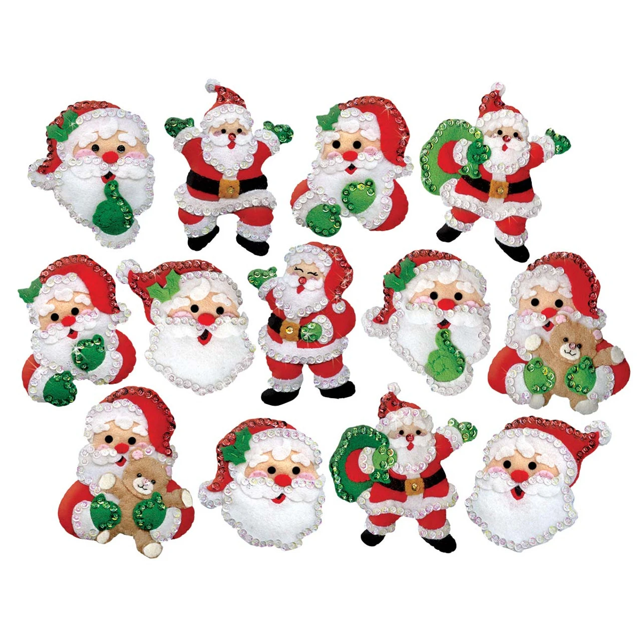 Design Works Joyful Santa Ornament Felt & Sequin Kit 1 Design Works Joyful Santa Ornament Felt & Sequin Kit