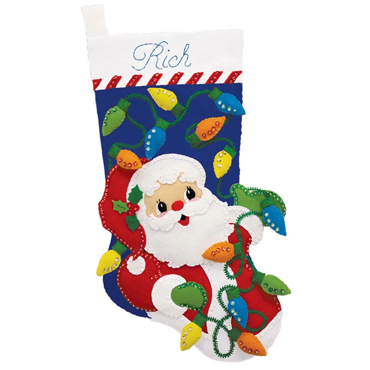 Design Works Lightbulb Santa Stocking Kit 1 Design Works Lightbulb Santa Stocking Kit